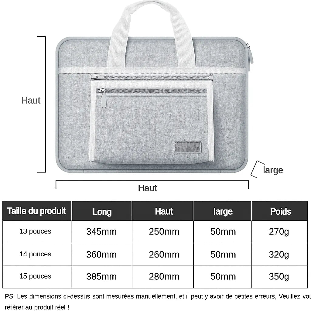 Housse ordinateur portable avec dimension