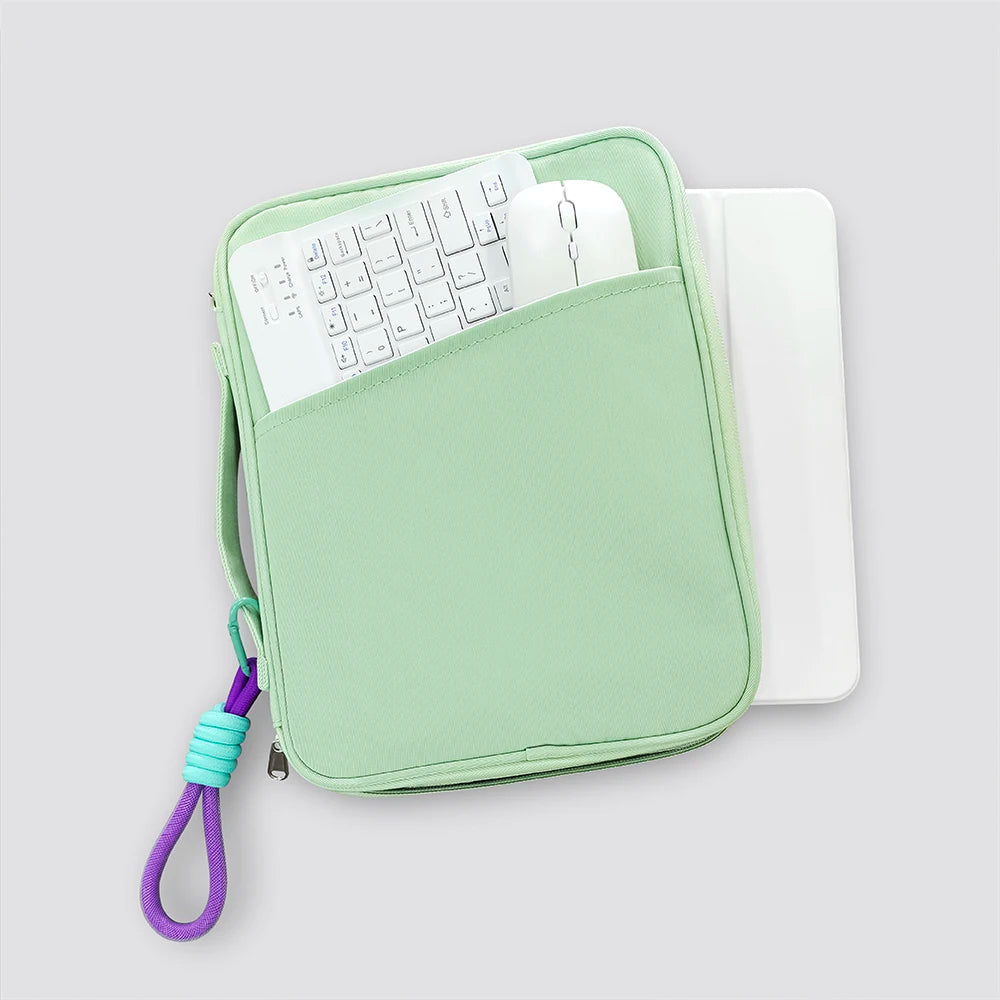 Représentation d'une housse turquoise pour ordinateur