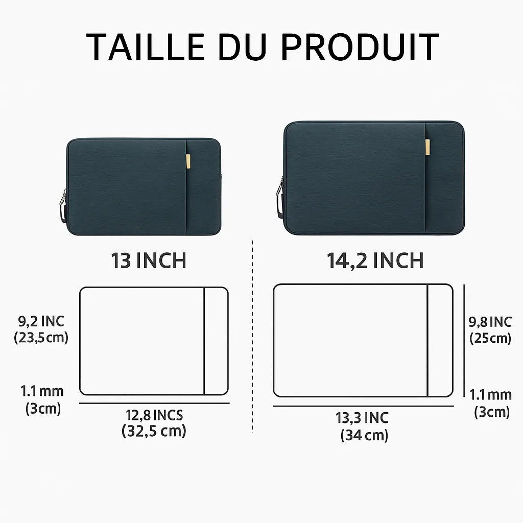 Pochette pour ordinateur 13 14 pouces bleu marine