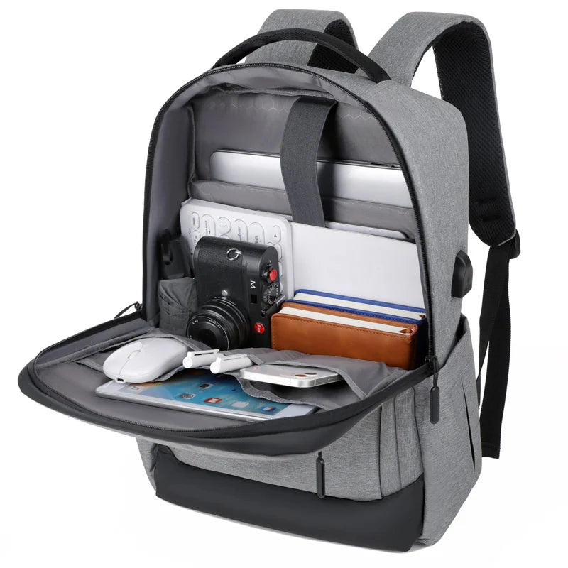 Sac à dos ordinateur ouvert gris