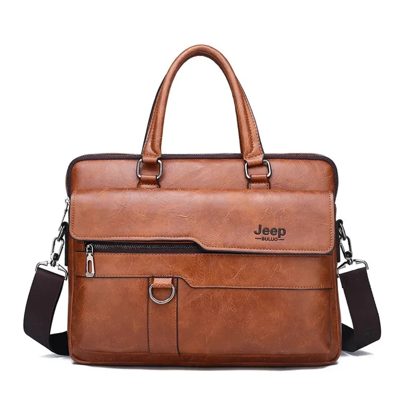 Sacoche ordinateur en cuir brun claire