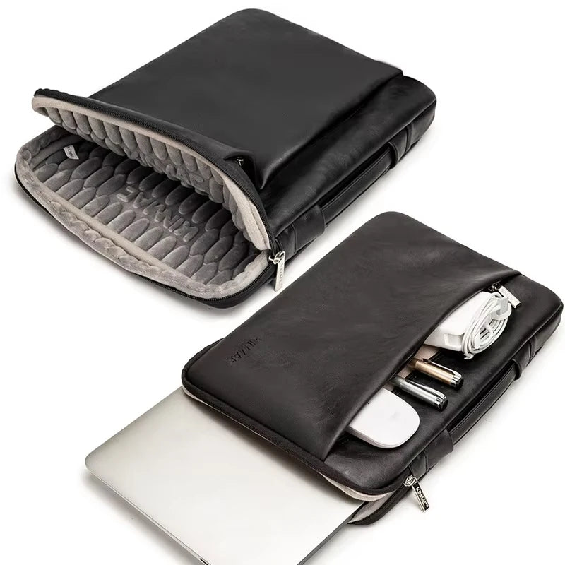 housse ordinateur cuir noir