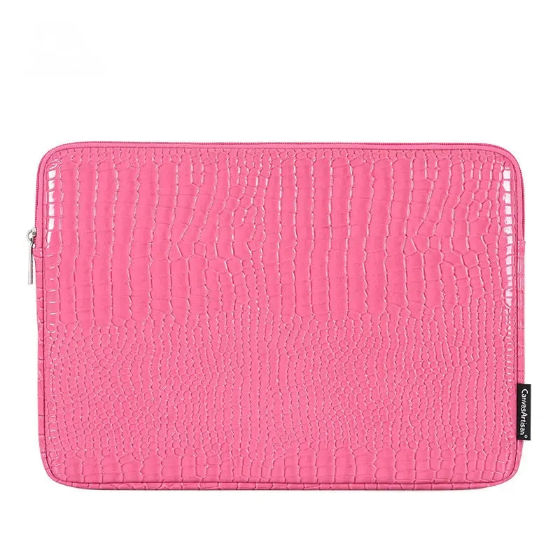 Pochette ordinateur en cuir rose
