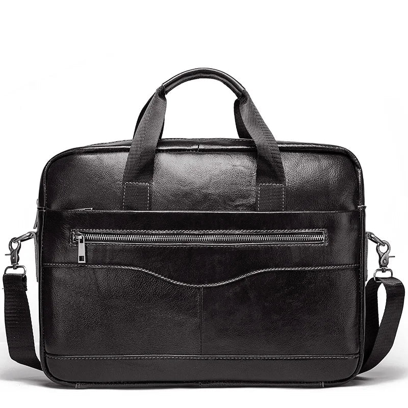 sacoche ordinateur en cuir noir