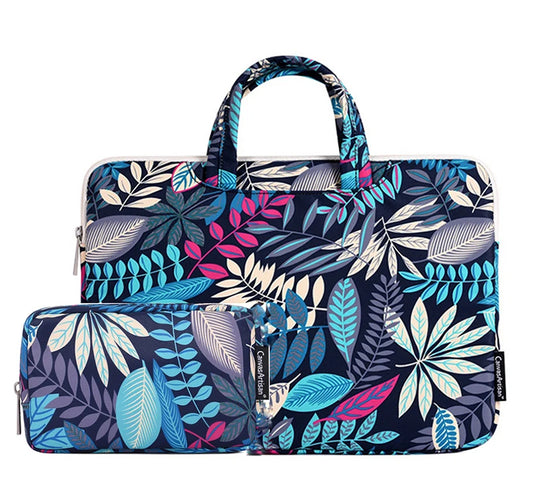 Housse pour ordinateur fleural bleu