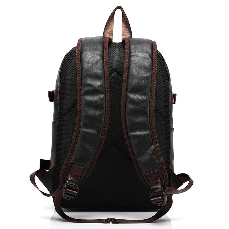 Sac à dos ordinateur en cuir noir