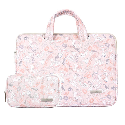 Sacoche ordinateur fleur rose 