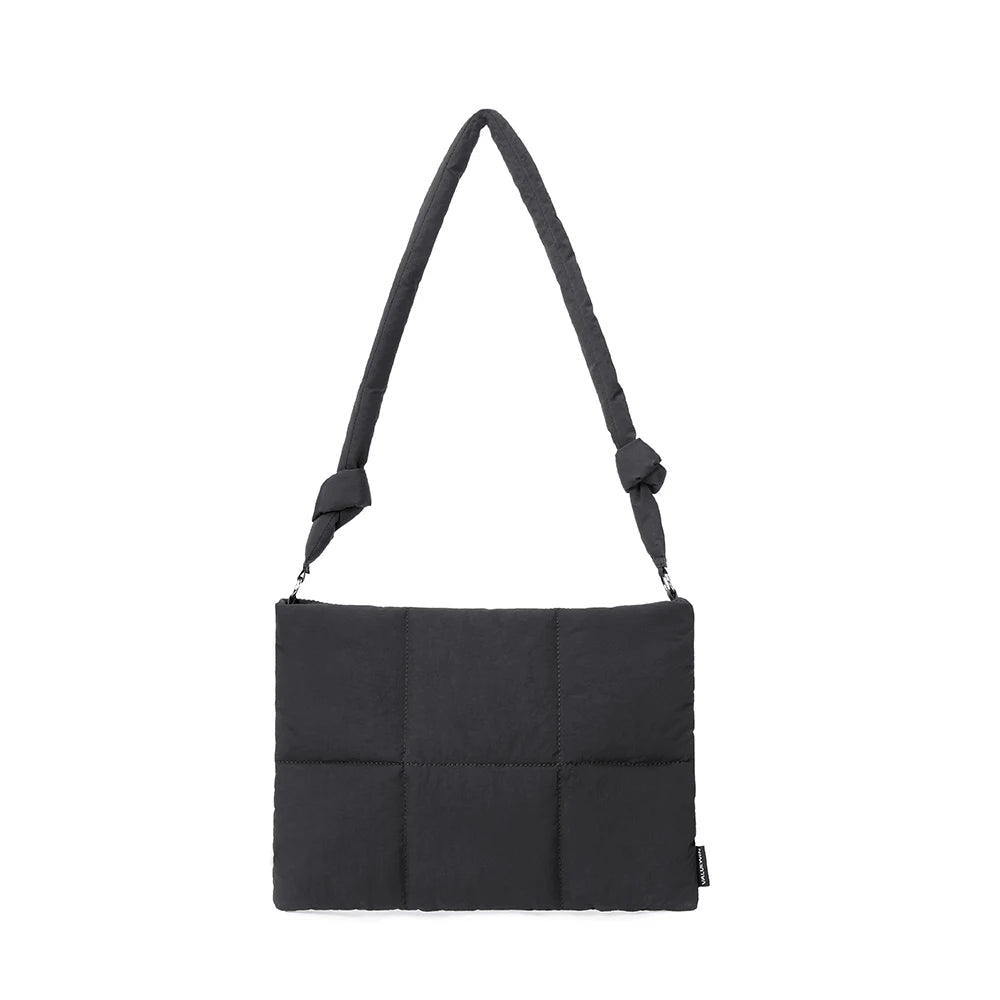 Sacoche pour ordinateur femme matelassée noir