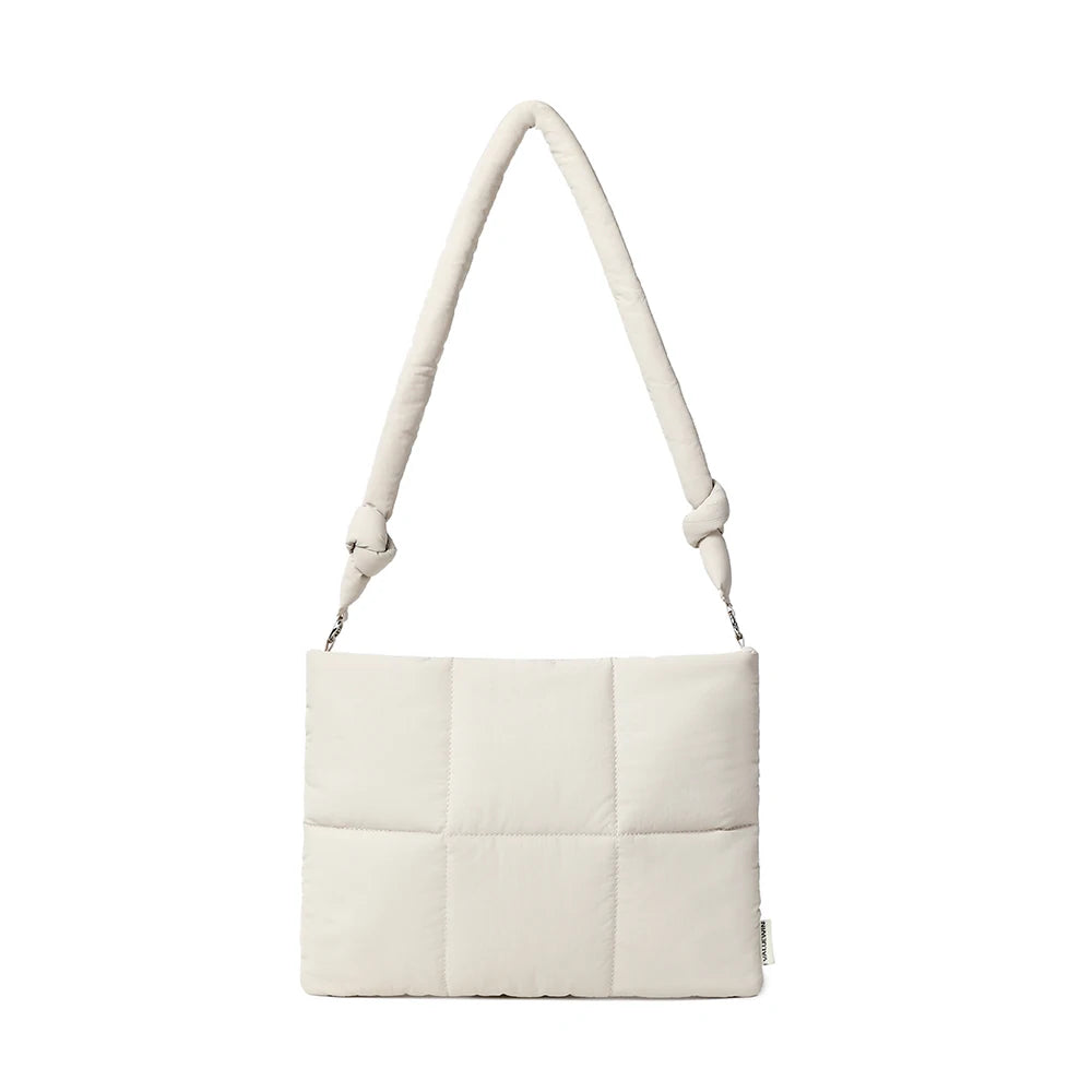 Sacoche ordinateur pour femme matelassée blanche