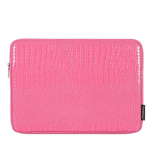 Pochette ordinateur en cuir rose 